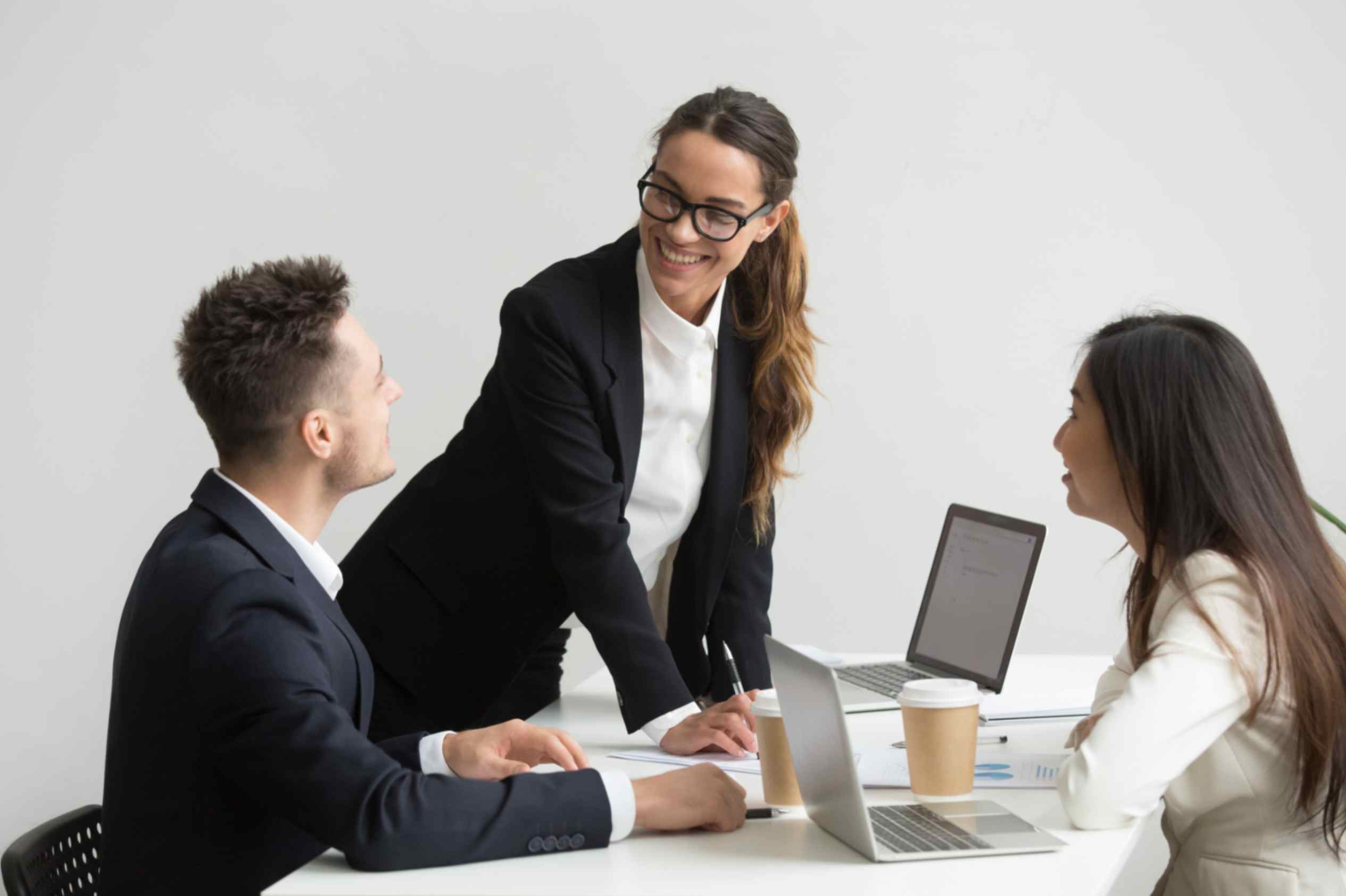 Professional HR consultant working with a diverse team